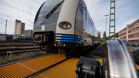 ARGUS-Anlage zur automatischen Messung von Radprofilen (Foto: DB AG / Gottfried Stoppel)