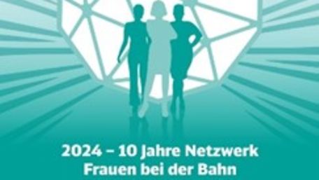 Logo 2024 - 10 Jahre Netzwerk Frauen bei der Bahn