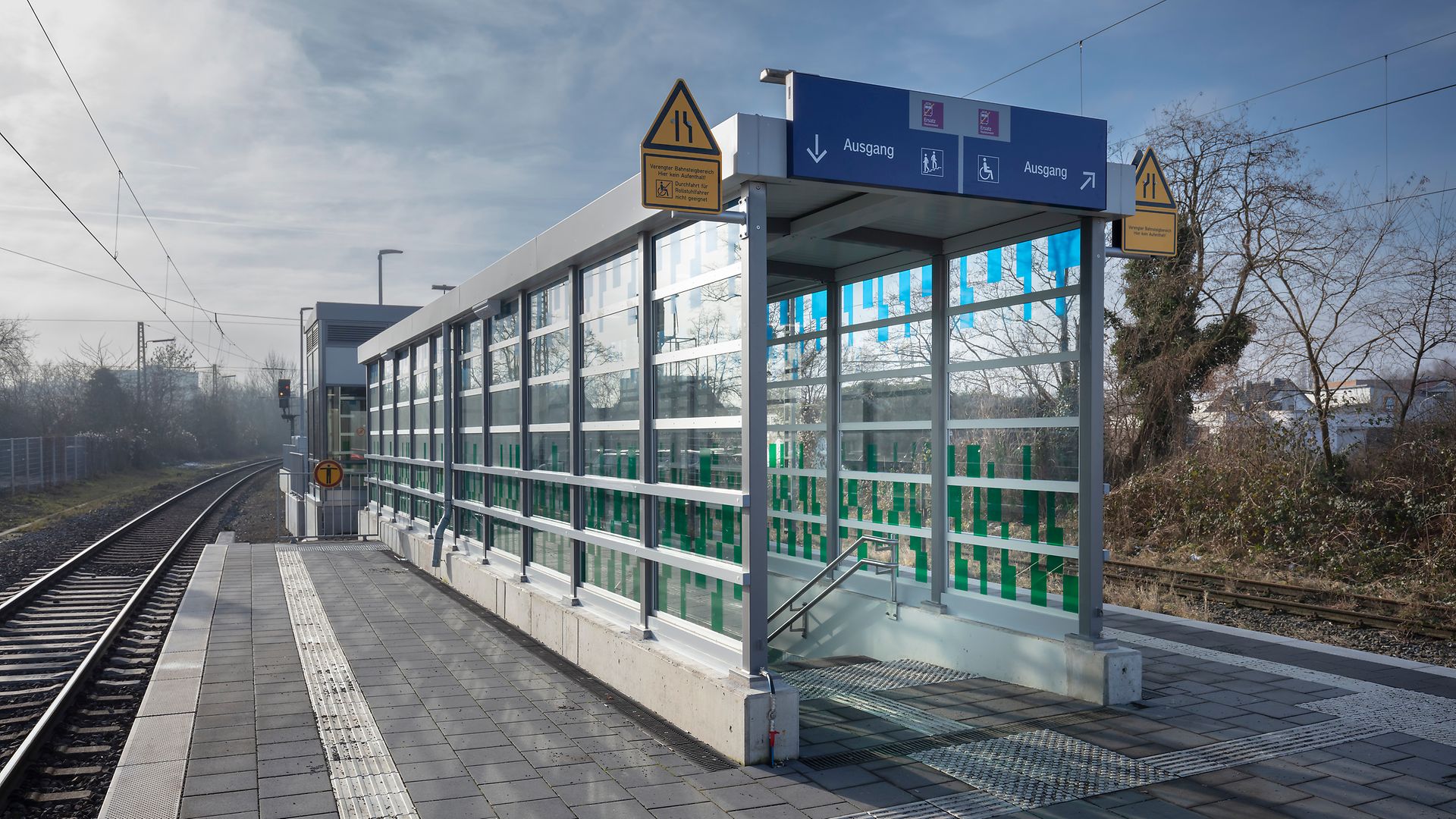 Der neue Treppenaufgang zum Bahnsteig am Bahnhof Rheydt-Odenkirchen