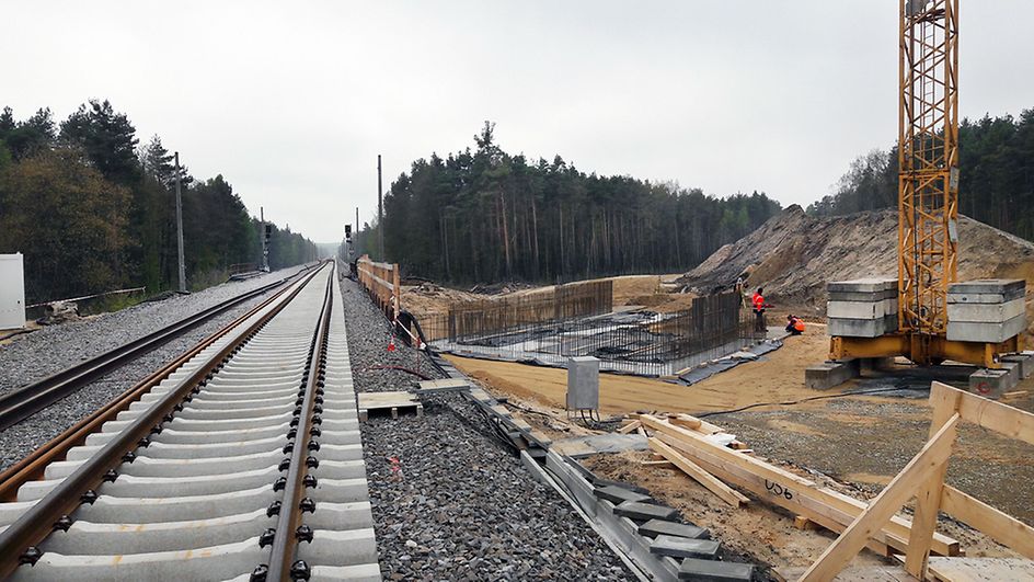 Bauarbeiten an der Bahnstrecke